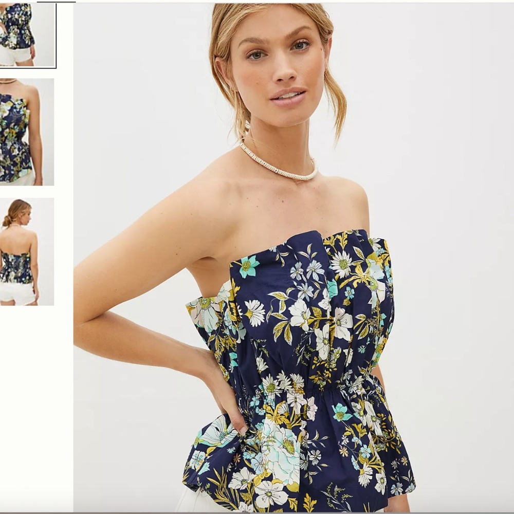 Anthropologie Diana Ruffled Tube Top